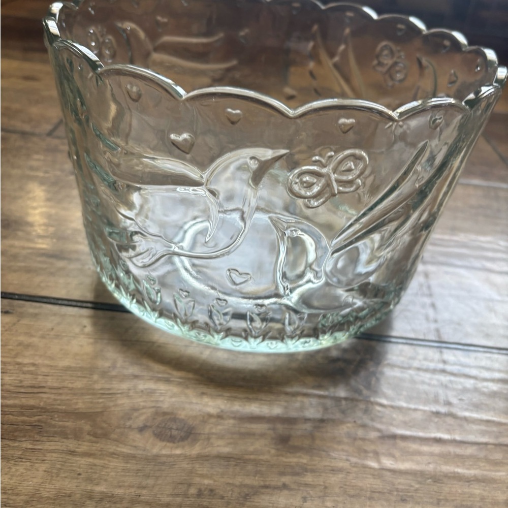 Vintage Colony Crafts Crystal Garden Crystal Salad Bowl  9 in x 8.25" 5.3 lbs - Picture 2 of 7